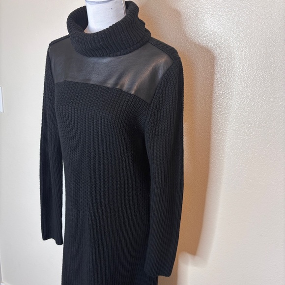 Ann Taylor Turtleneck Black‎ Sweater Dress Size L - Picture 3 of 10